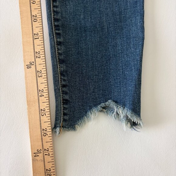 GAP Jean Womens 26 Blue Skinny Distressed Mid-Rise Stretch Denim Raw Hem - Picture 7 of 13